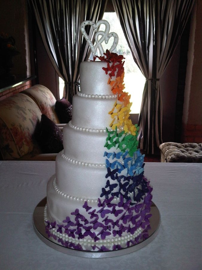 Rainbow Wedding Cakes
 17 Best images about Lisa s rainbow cake on Pinterest
