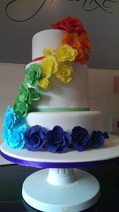 Rainbow Wedding Cakes
 Rainbow Roses Wedding Cake Cake by KaysCakesBristol