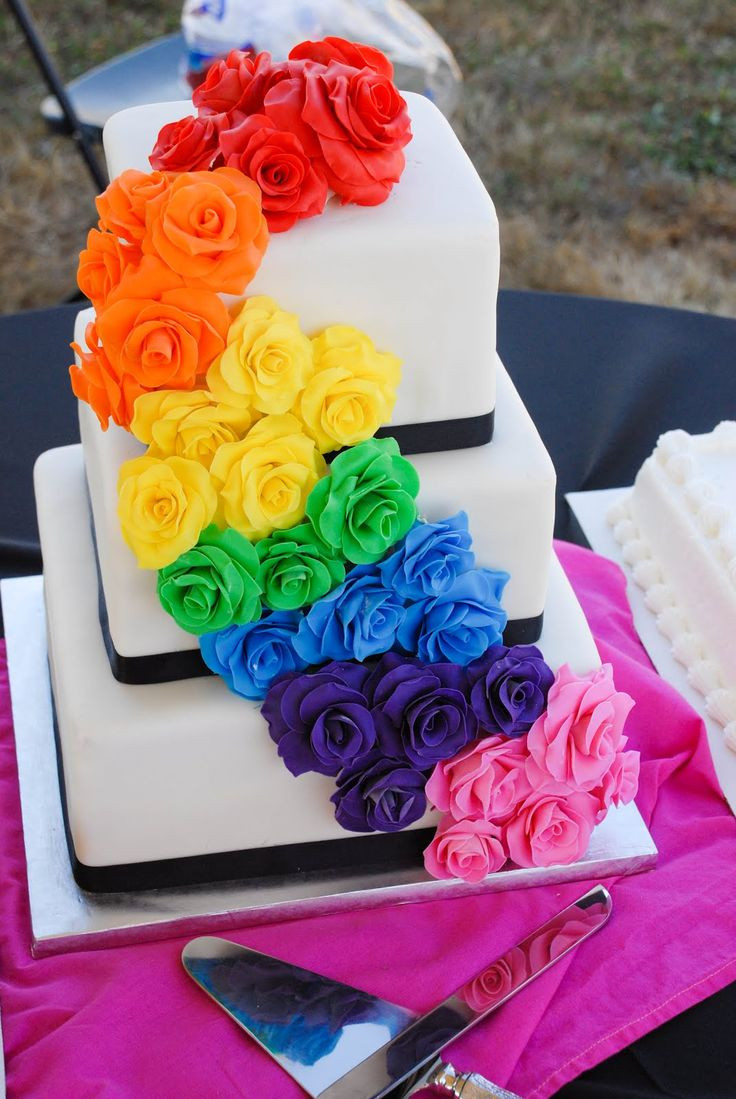 Rainbow Wedding Cakes
 25 best ideas about Rainbow wedding cakes on Pinterest