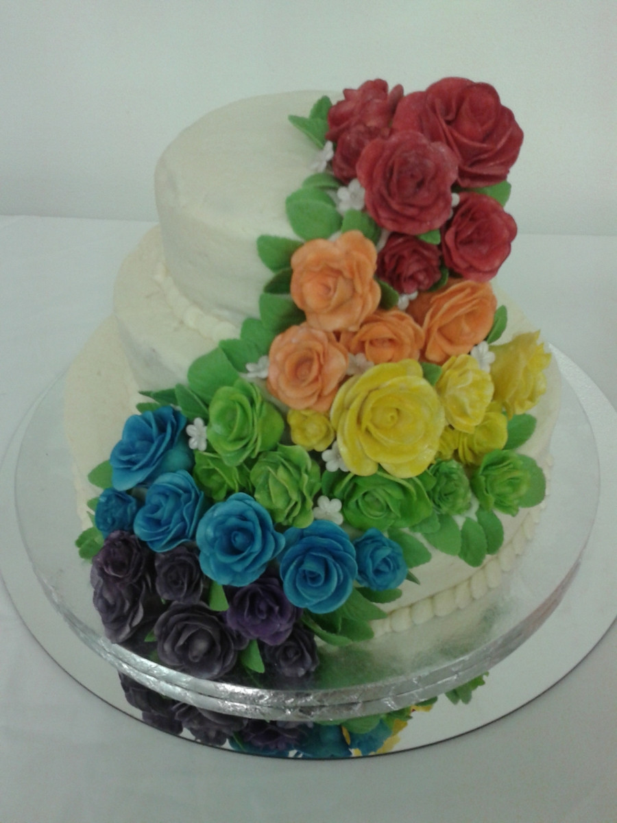 Rainbow Wedding Cakes
 Rainbow Rose Wedding Cake CakeCentral