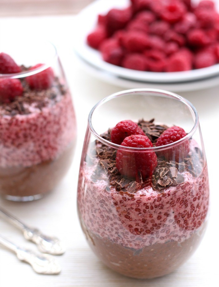 Raspberry Desserts Healthy
 Chocolate and Raspberry Chia Pudding 4 Ways