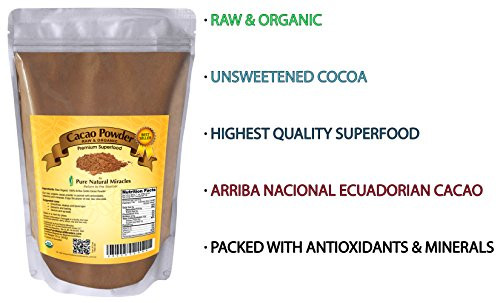 Raw Organic Cocoa Powder
 Pure Natural Miracles Raw Organic Cacao Powder Best