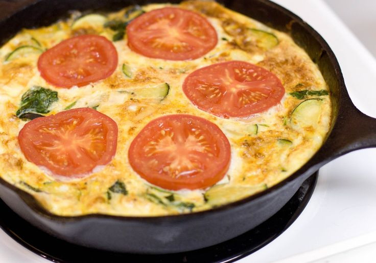 Really Healthy Dinners
 Tomato zucchini & goat cheese frittata with spinach