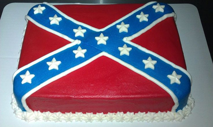 Rebel Flag Wedding Cakes
 Rebel Flag cake White with buttercreme