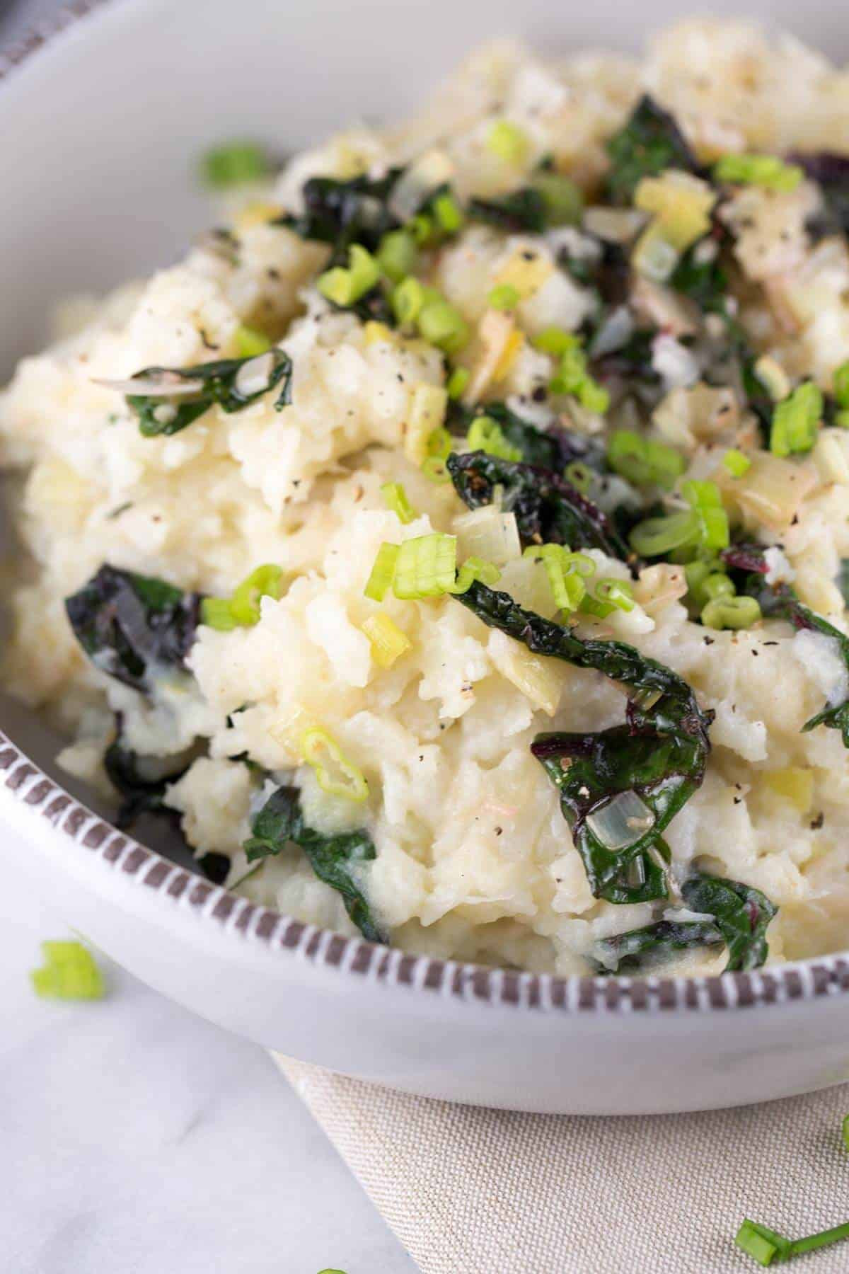 Recipe For Cauliflower Mashed Potatoes Healthy
 Cauliflower Mashed Potatoes with Swiss Chard