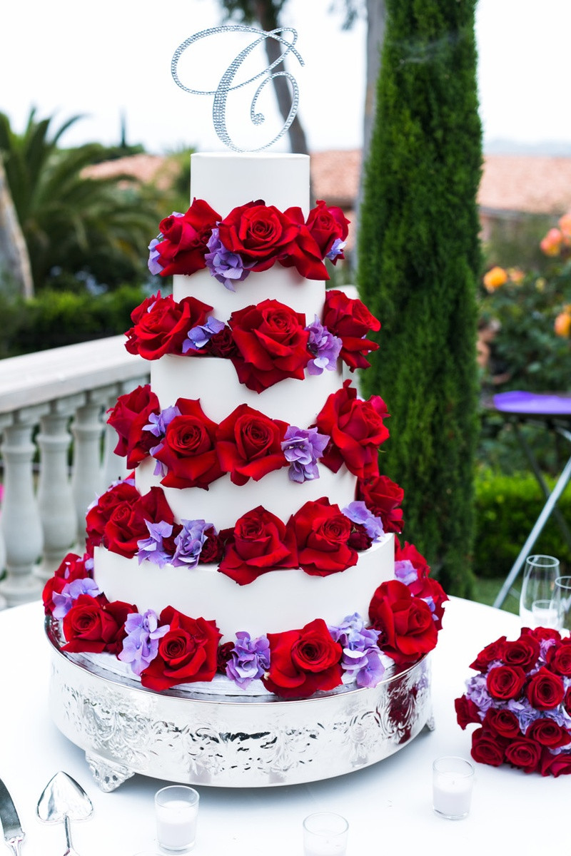 Red And Purple Wedding Cakes
 Cakes & Desserts s Red Rose Cake Inside Weddings