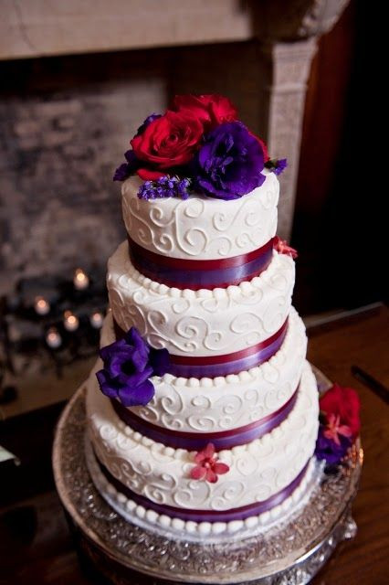 Red And Purple Wedding Cakes
 74 best Purple Wedding Theme images on Pinterest