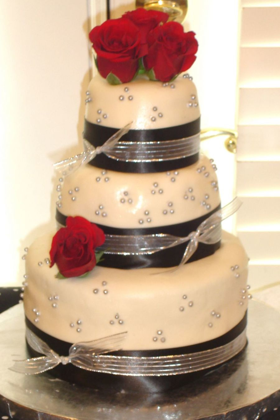 Red And Silver Wedding Cakes
 Black Silver And Red Wedding Colors CakeCentral