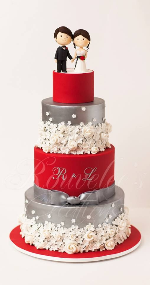 Red And Silver Wedding Cakes
 Cake Topper Wedding CAKE Toppers Weddbook