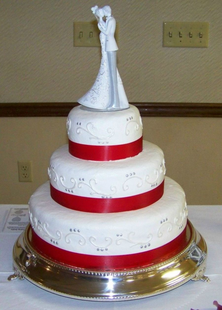 Red And Silver Wedding Cakes
 Red And Silver Wedding Cake CakeCentral