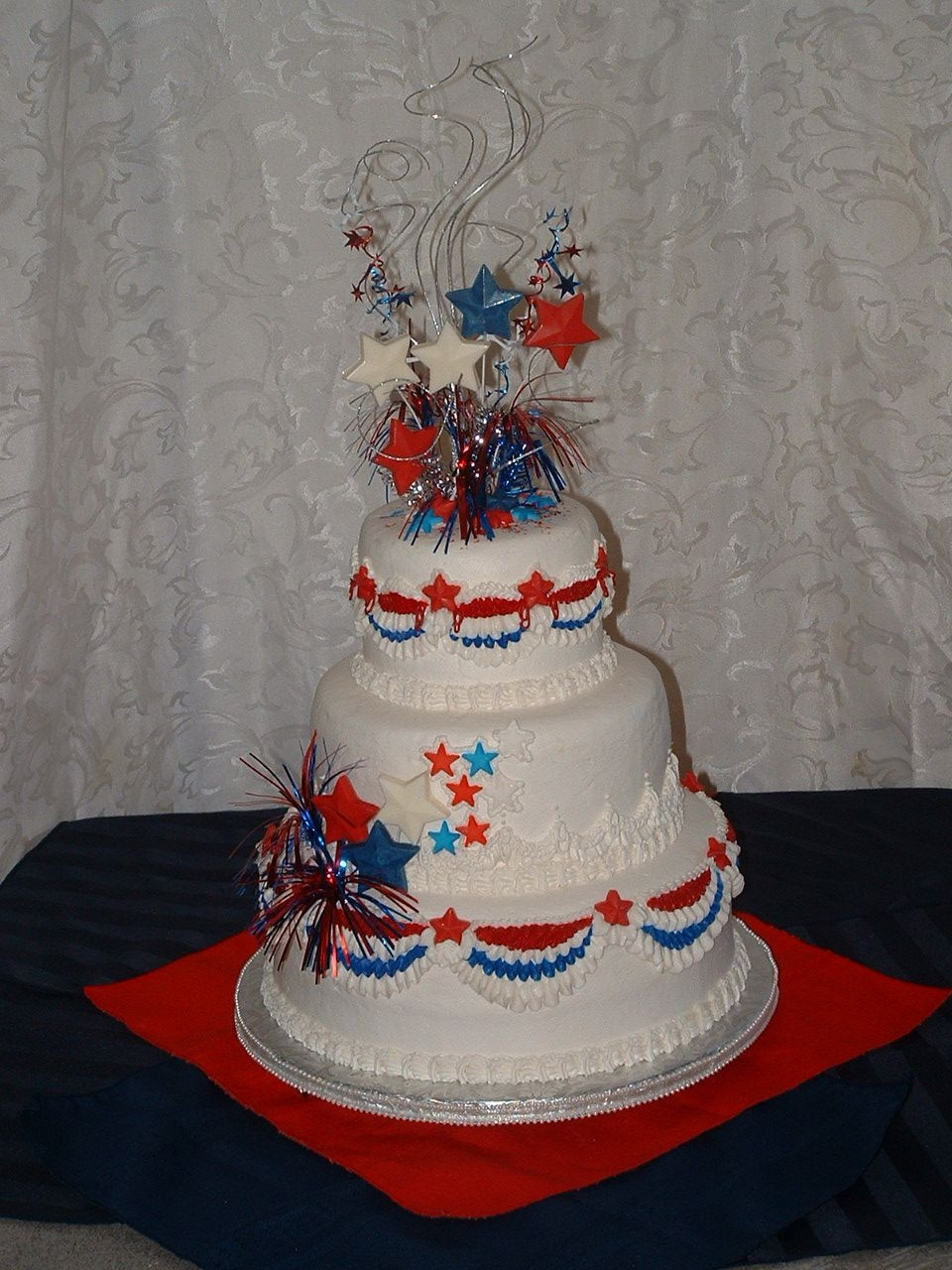 Red And Silver Wedding Cakes
 Red Silver And White Wedding Cake CakeCentral