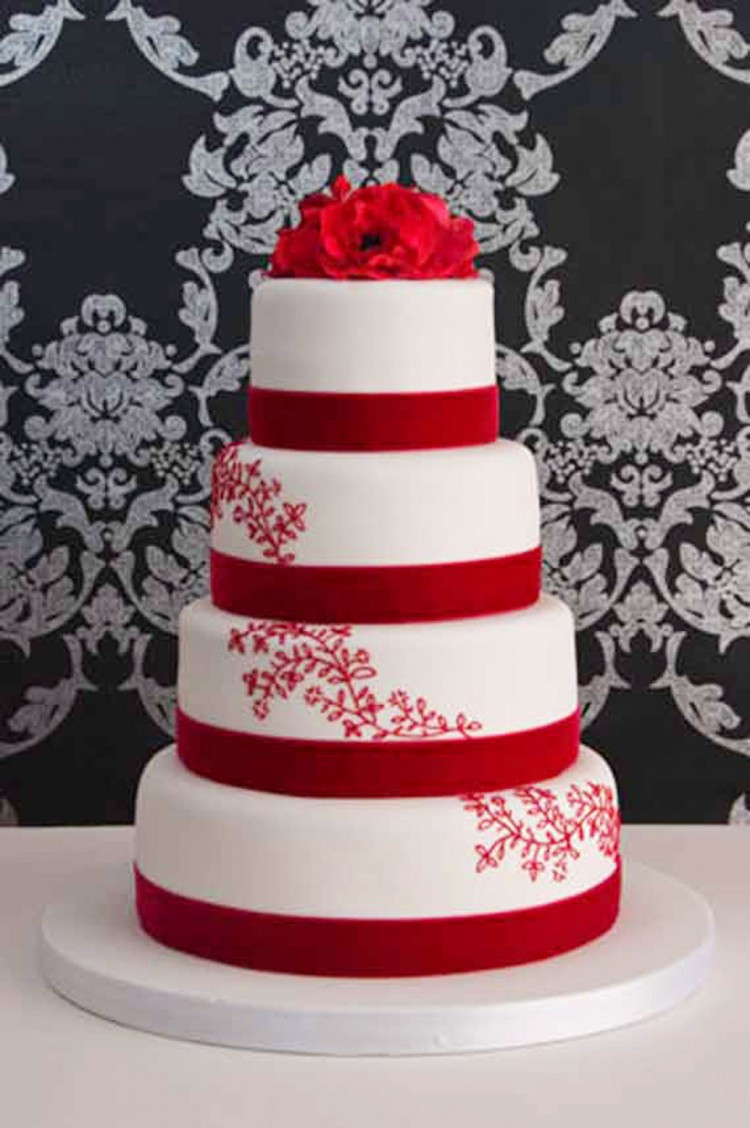 Red And White Wedding Cake
 Romantic Red Wedding Cake Designs Wedding Cake Cake