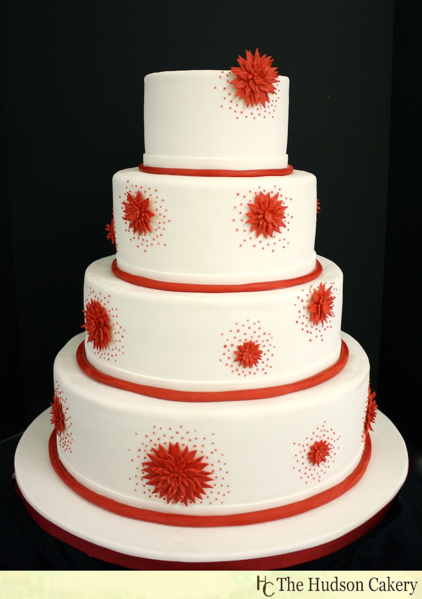 Red And White Wedding Cake
 Red & White Wedding Cake