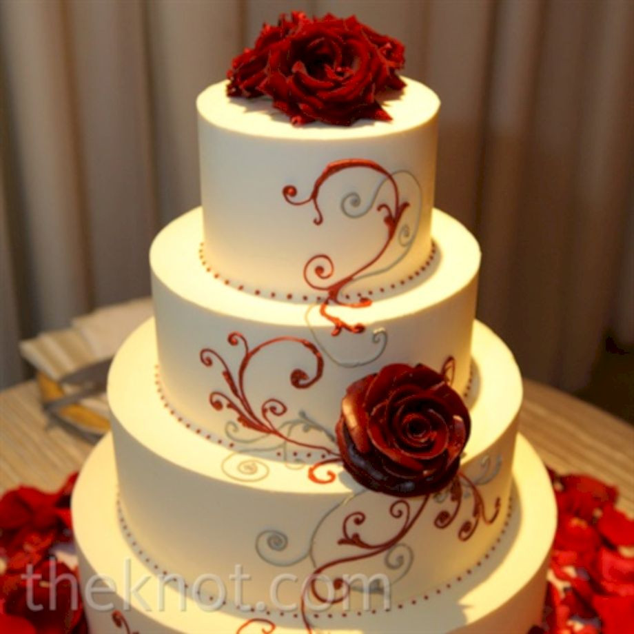 Red And White Wedding Cake
 21 Red Black And White Wedding Cakes VIs Wed