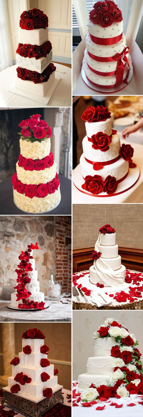 Red And White Wedding Cakes
 40 Inspirational Classic Red and White Wedding Ideas