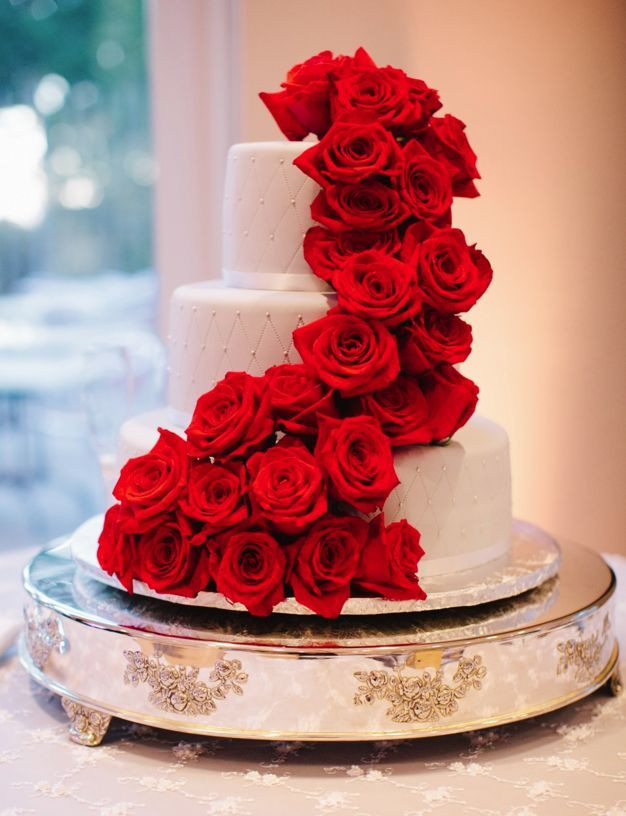 Red And White Wedding Cakes With Roses
 Best 25 Red rose wedding ideas on Pinterest