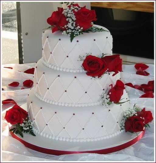 Red And White Wedding Cakes With Roses
 red and white rose wedding cake ideas Google Search