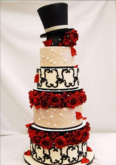 Red Black And White Wedding Cake
 Amazing Red Black And White Wedding Cakes [27 Pic