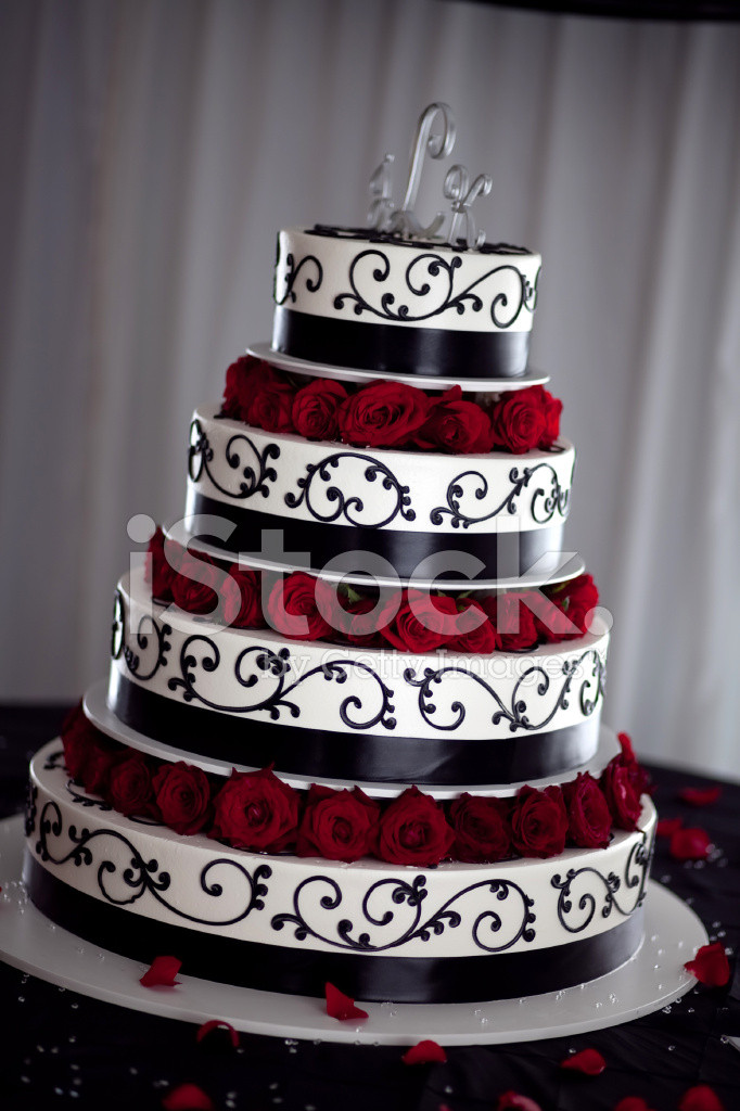 Red Black And White Wedding Cake
 Gâteau DE Mariage Noir Blanc ET Rouge photos Free