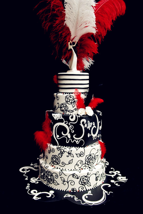 Red Black And White Wedding Cake
 Red Wedding Theme Red Black and White Wedding Cakes for