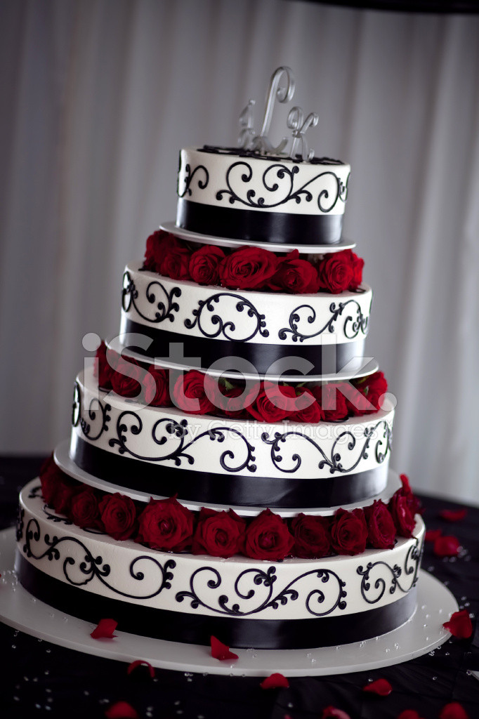Red Black And White Wedding Cakes
 Gâteau DE Mariage Noir Blanc ET Rouge photos Free
