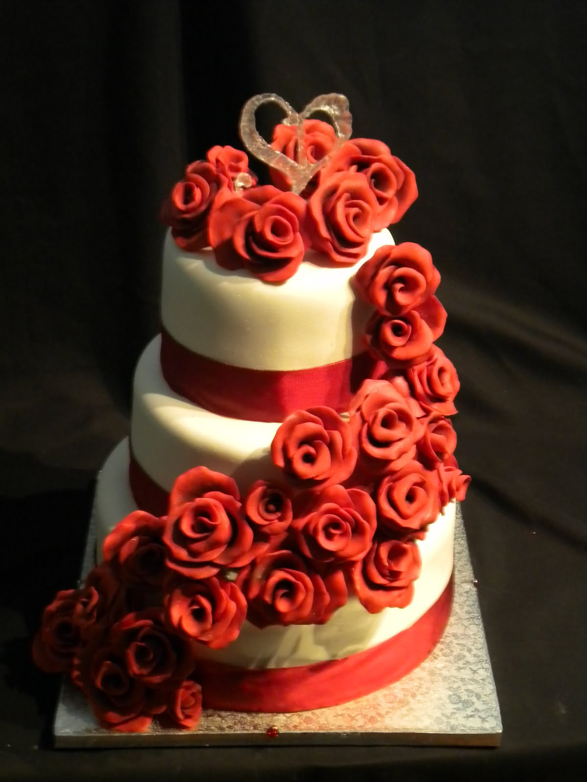 Red Rose Wedding Cakes
 Cake Hope and Love Red Rose Wedding Cake