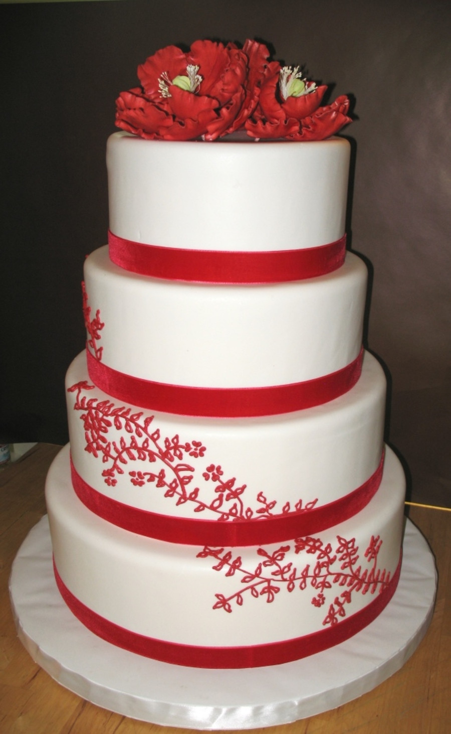 Red Velvet Wedding Cake 20 Best Ideas Red Velvet Ribbon Wedding Cake Cakecentral