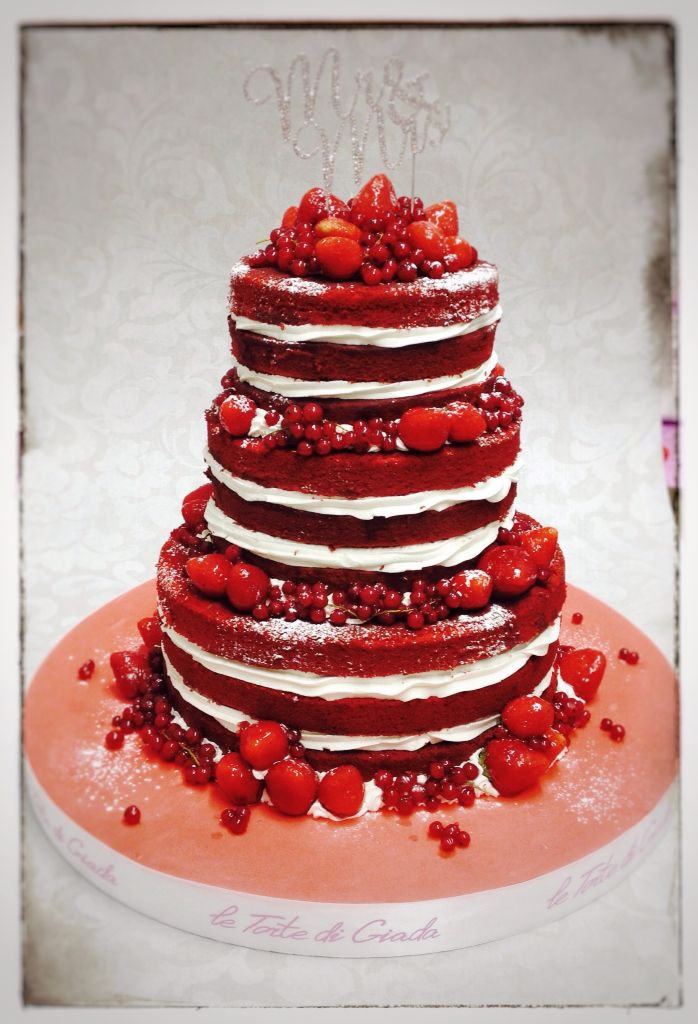 Red Velvet Wedding Cake
 Naked Wedding Cake Red Velvet con crema alla vaniglia e