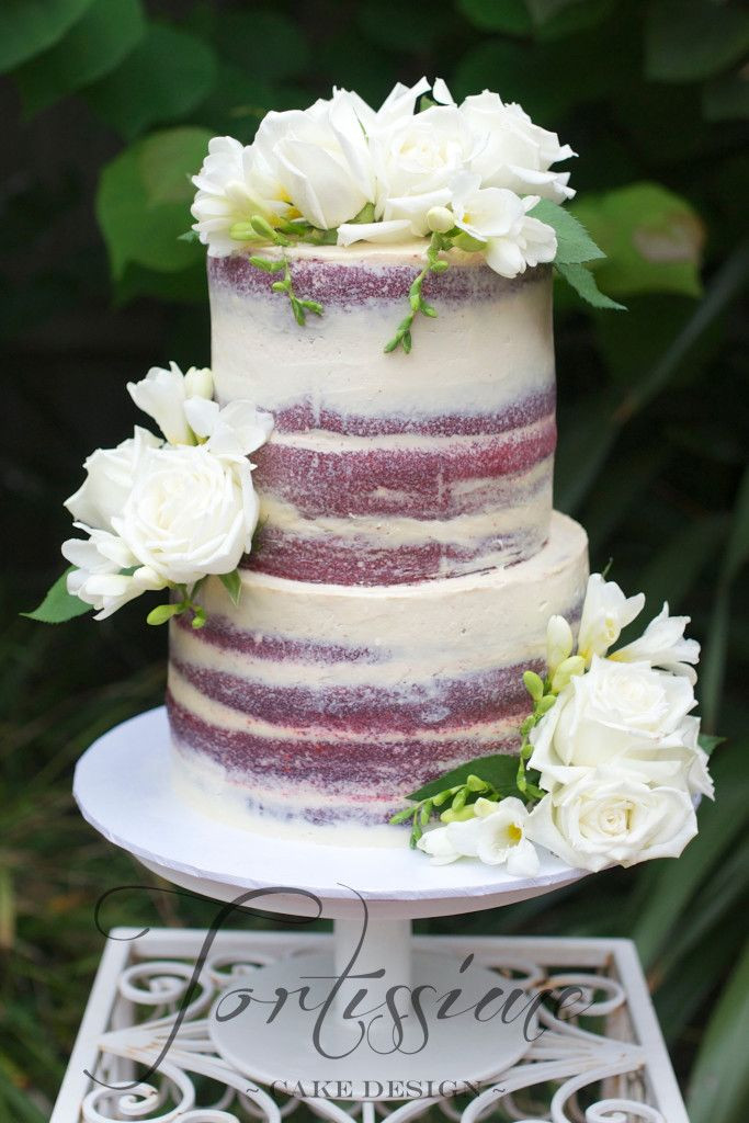 Red Velvet Wedding Cake Recipe
 Red Velvet Semi Wedding Cake with fresh flowers by