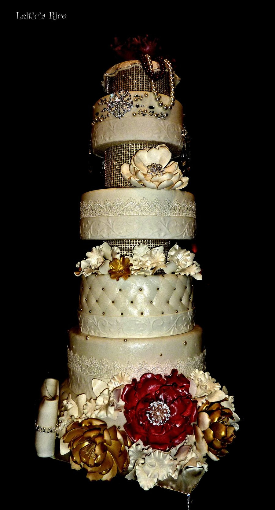 Red Wedding Cakes
 8 Tier Gold And Red Wedding Cake CakeCentral