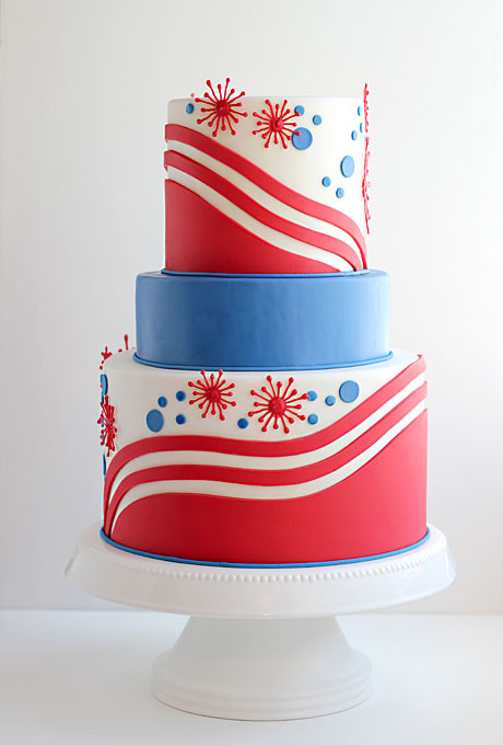 Red White And Blue Wedding Cakes
 Lorraine Mason graphy