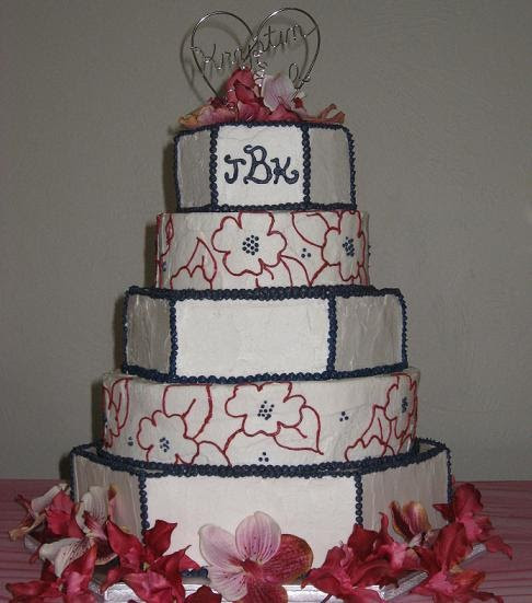 Red White And Blue Wedding Cakes
 Katie s Cakes Red White and Blue Wedding Cake
