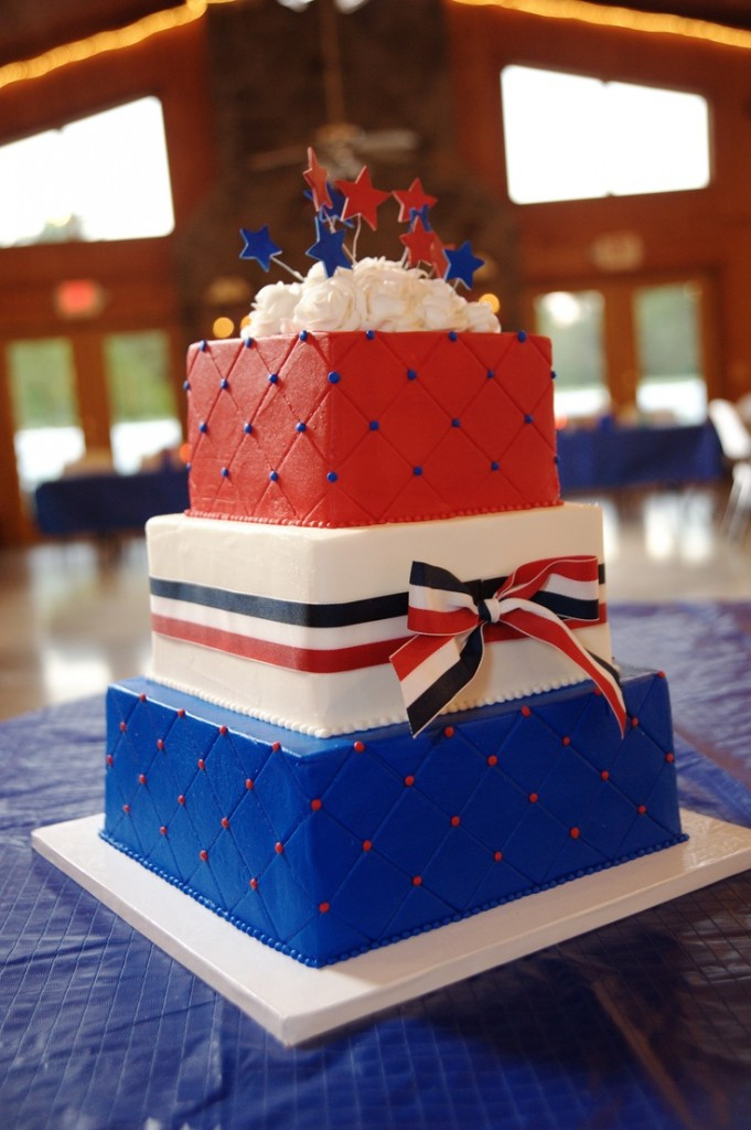 Red White And Blue Wedding Cakes
 red and blue wedding cake