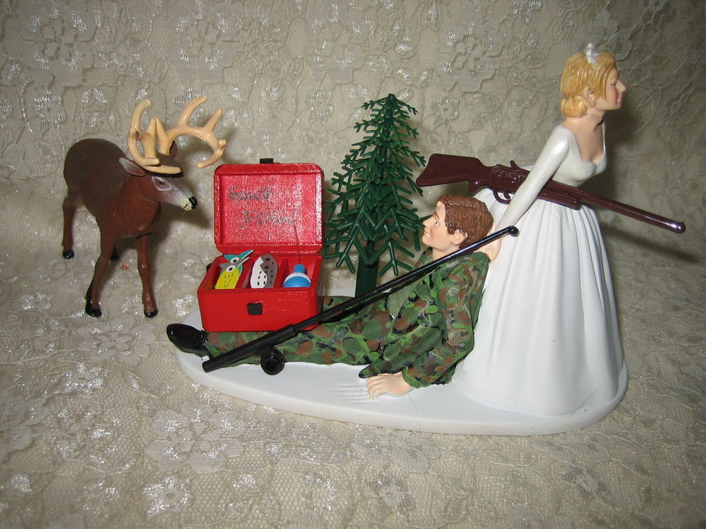 Redneck Wedding Cakes Toppers
 Wedding Reception Party Fishing Fisherman Pole & Buck Deer