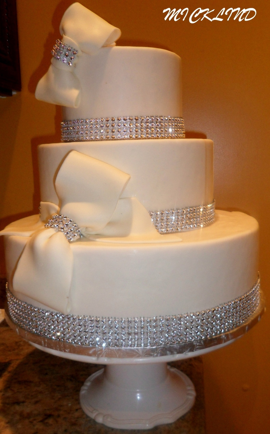 Rhinestone Wedding Cakes
 Bows & Rhinestones Wedding Cake CakeCentral