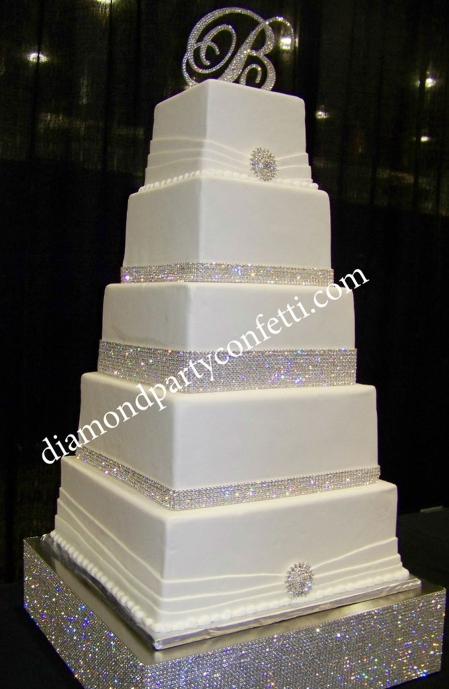 Rhinestone Wedding Cakes
 Rhinestone Bling Wedding Cake CakeCentral