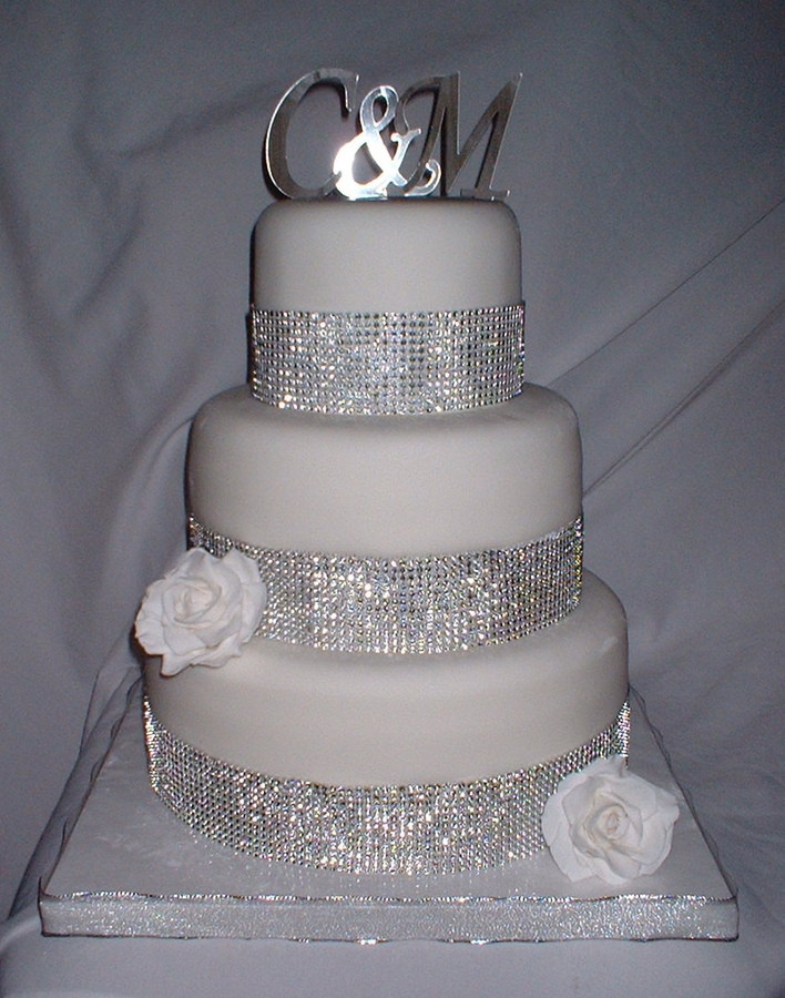 Rhinestone Wedding Cakes
 Blingy Wedding Cakes