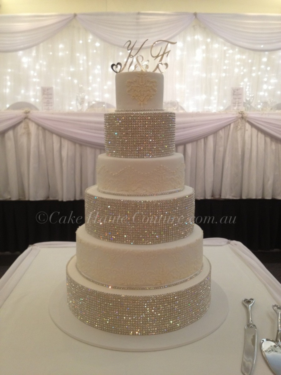 Rhinestones Wedding Cakes
 Super Bling Wedding Cake CakeCentral