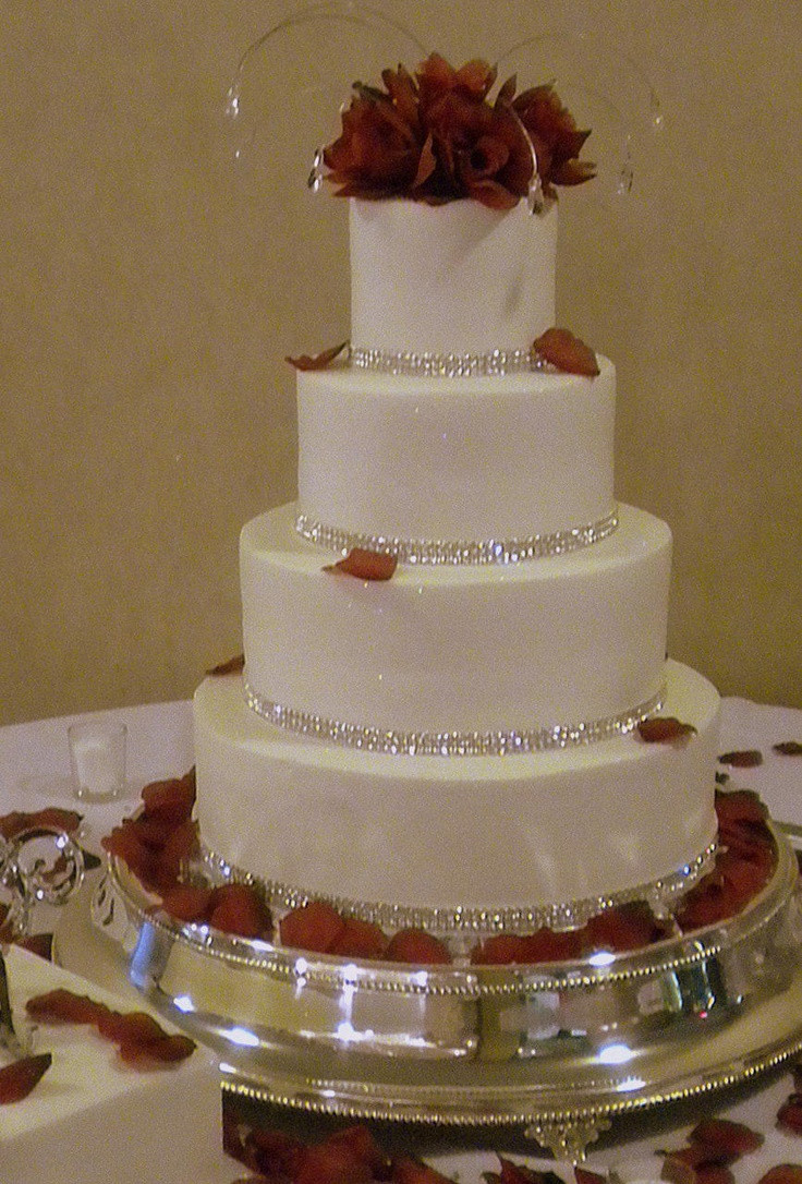 Rhinestones Wedding Cakes
 Rhinestone Wedding Cake with Red Roses