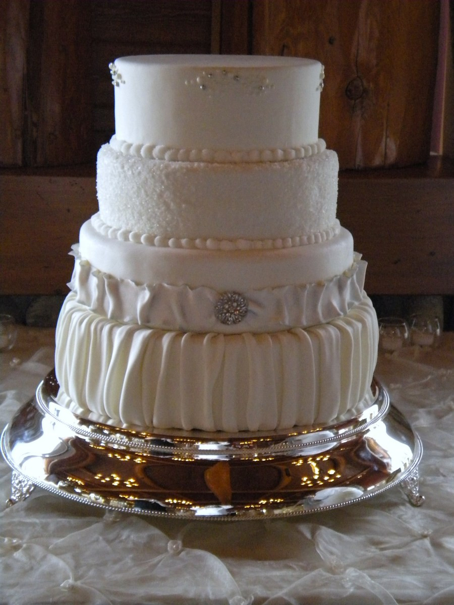 Ribboned Wedding Cakes
 Ruffles And Ribbon Wedding Cake CakeCentral