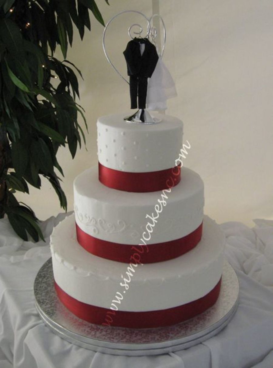 Ribboned Wedding Cakes
 Buttercream Wedding Cake With Satin Ribbon CakeCentral