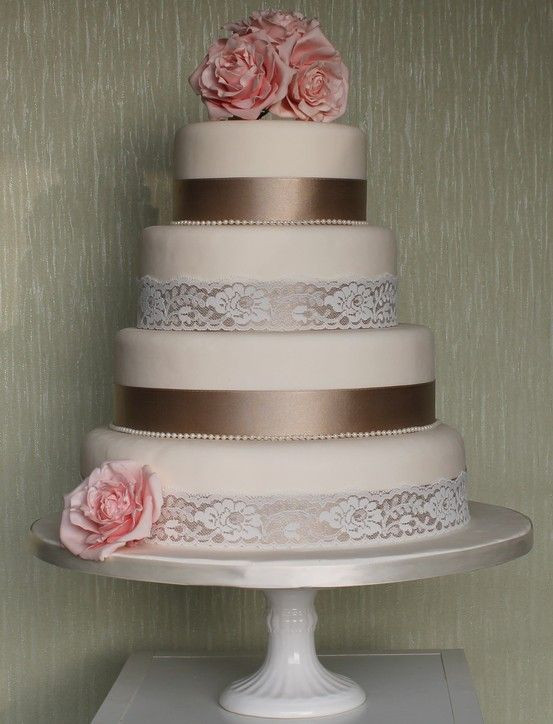 Ribbons For Wedding Cakes
 17 Best images about wedding cakes on Pinterest