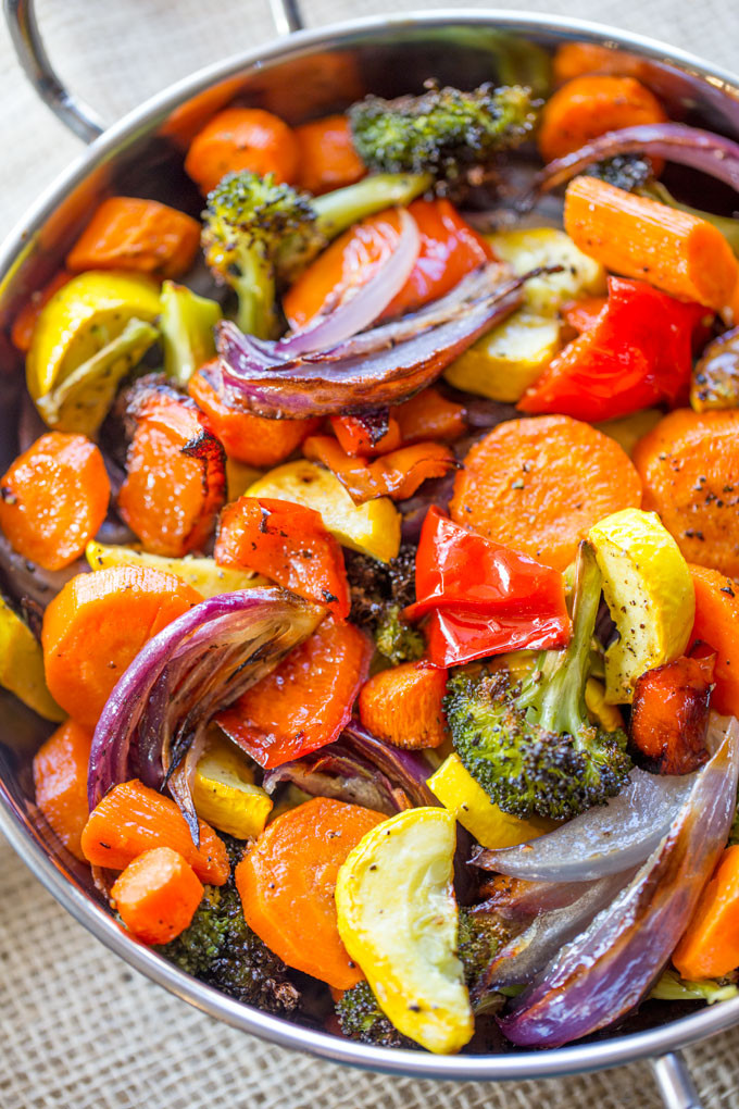 Roasted Vegetables Healthy
 colorful healthy food