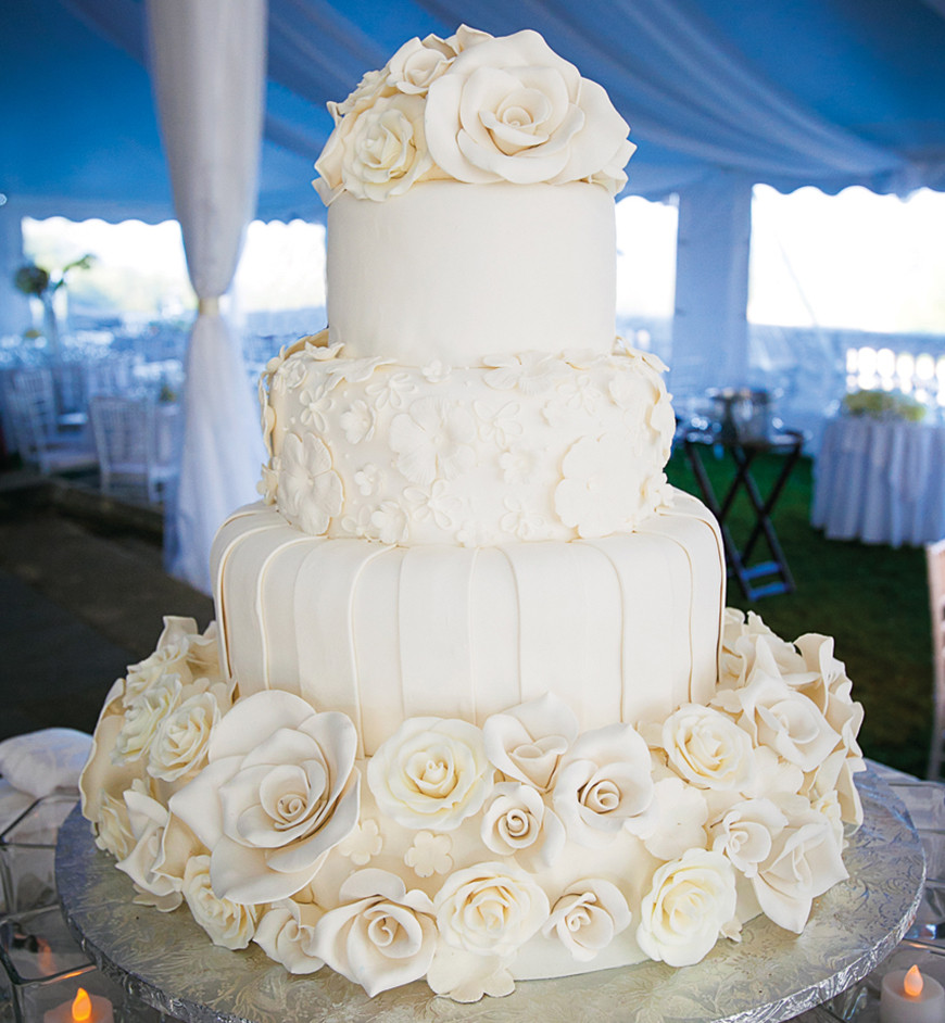 Roses Wedding Cakes
 All White Wedding Theme Wedding Ideas by Colour