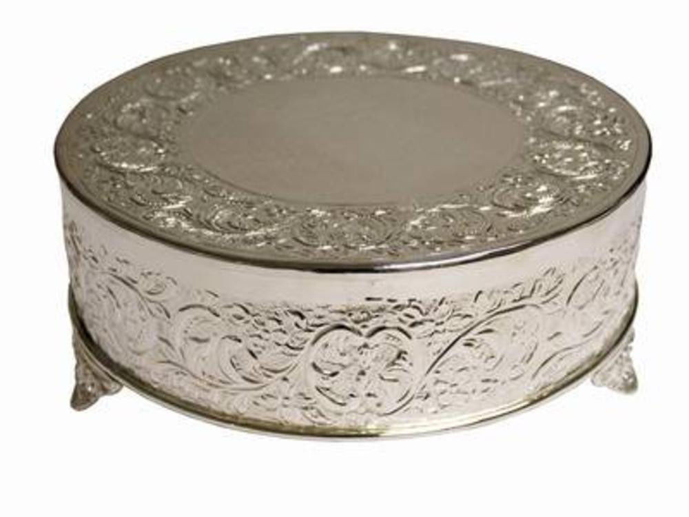 Round Cake Stands For Wedding Cakes
 22" Silver Round Cake Plateau