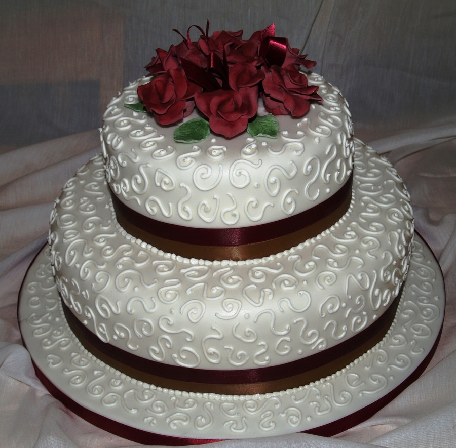 Round Wedding Cakes
 2 Tier Round Wedding With Roses CakeCentral