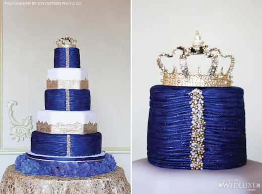 Royal Blue And Gold Wedding Cakes
 wedding cake