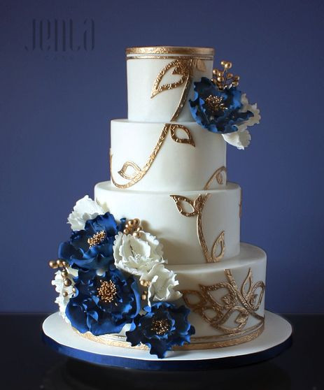 Royal Blue And Gold Wedding Cakes
 1000 images about Something Blue All Blue Weddings on