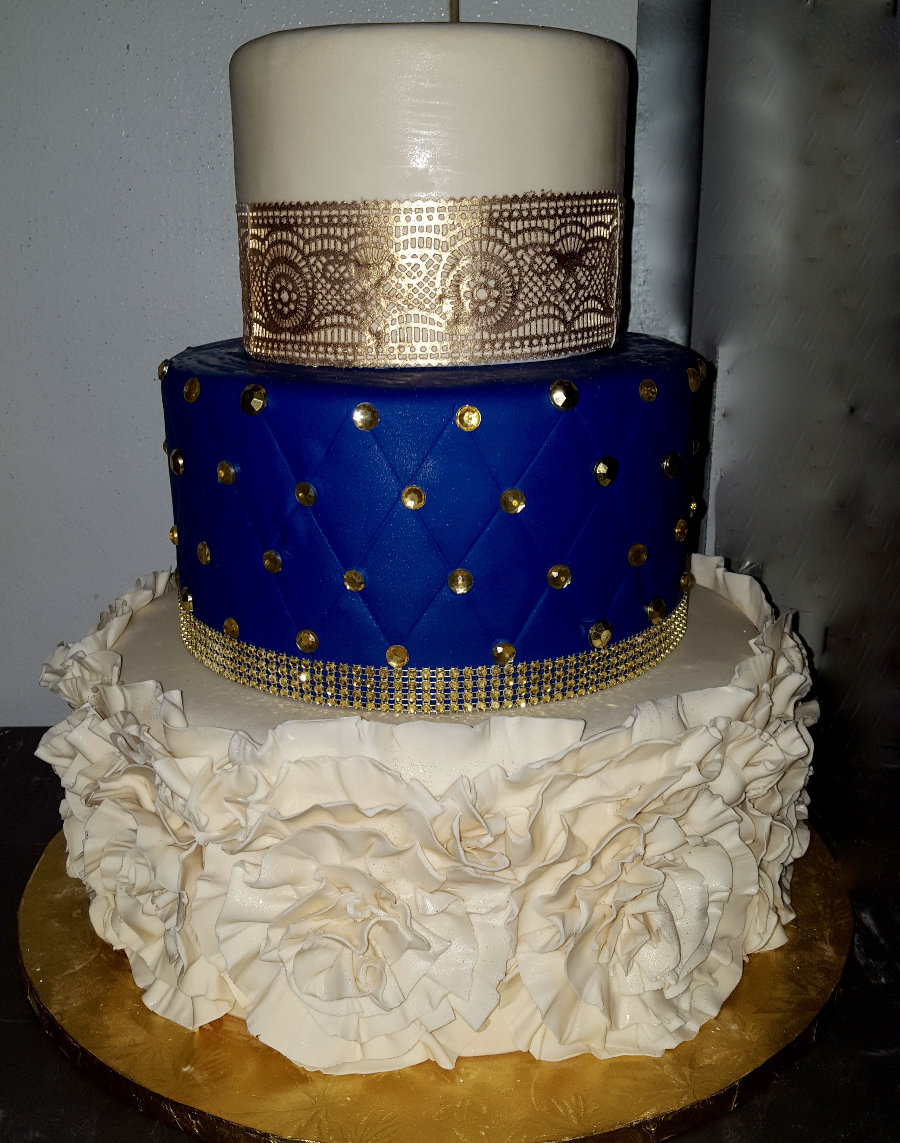 Royal Blue And Gold Wedding Cakes
 Calumet Bakery Royal Blue and Gold