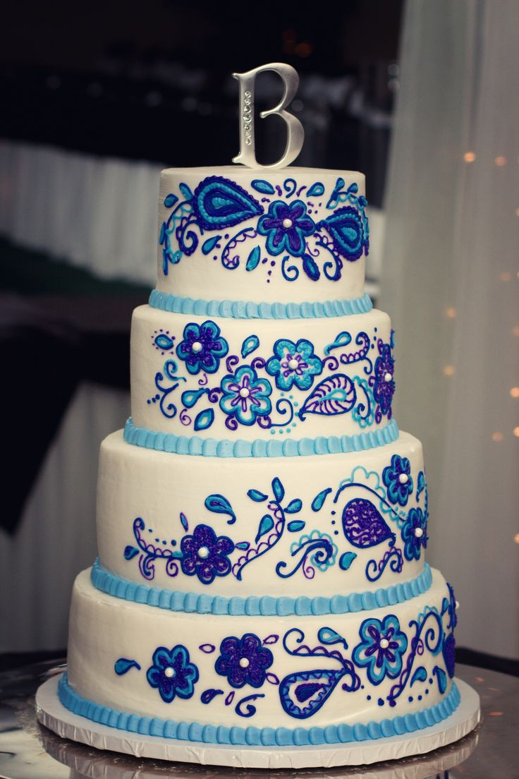Royal Blue And Purple Wedding Cakes
 12 best images about Wedding Cake on Pinterest